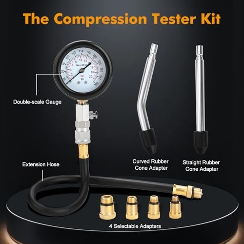 HW0130 8pcs Petrol Engine Cylinder Compression Tester Kit Automotive Normal
