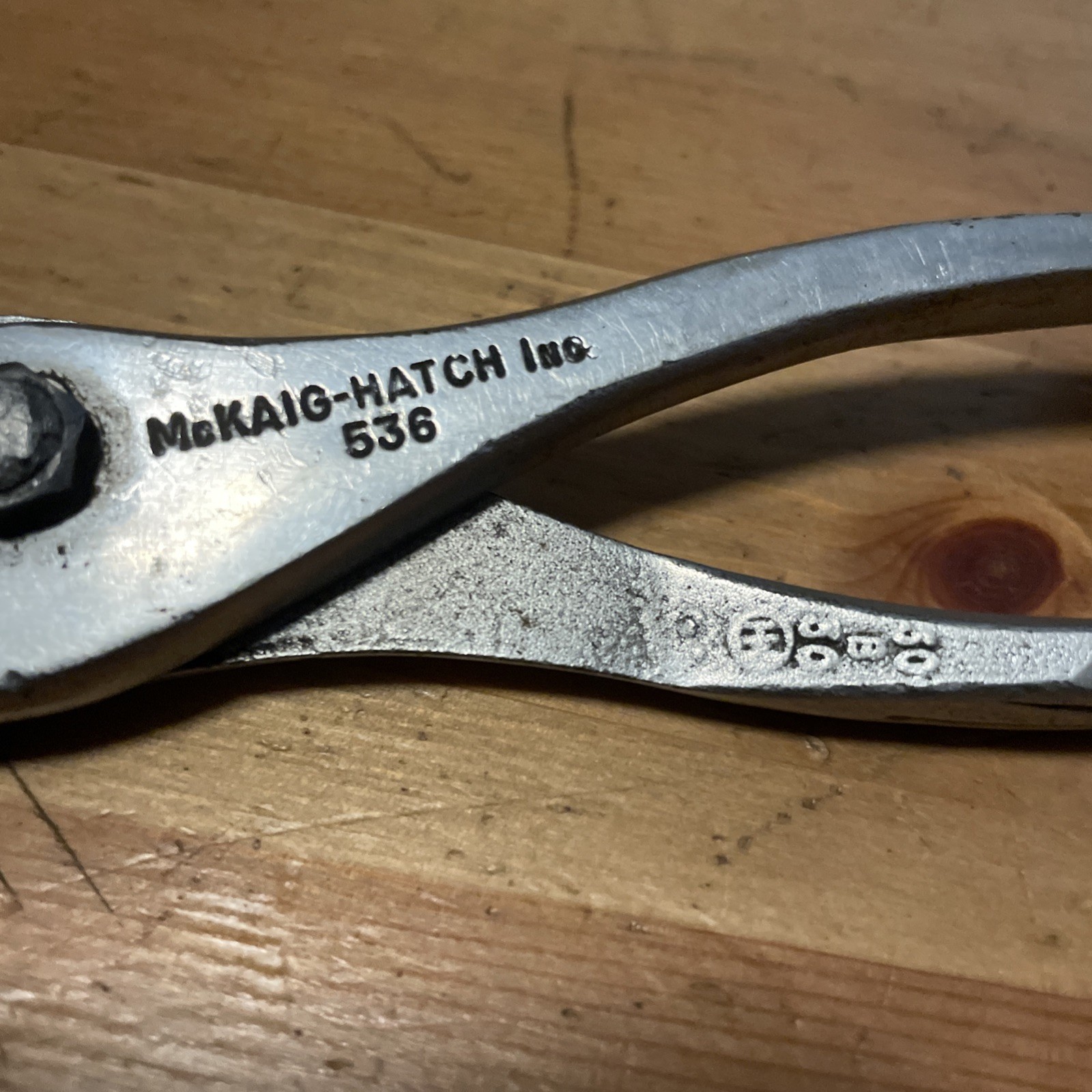 Mckaig-Hatch 6.5” Slip Joint Pliers 536 MH Circle Textured Handle USA Vintage