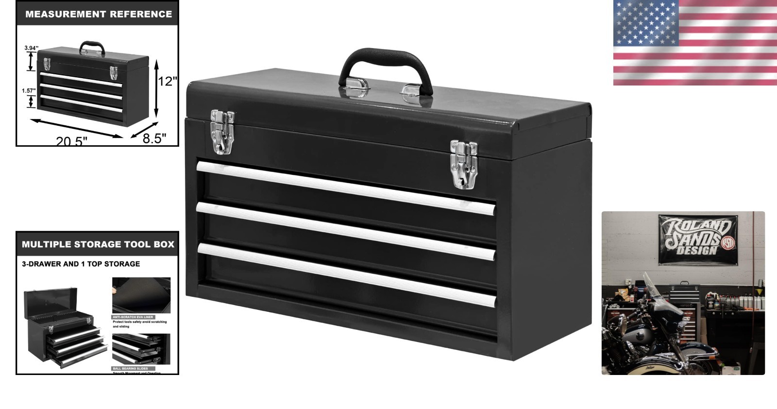 Durable 20.5″ Steel Tool Box with Smooth Gliding Drawers – Ultimate Tool Storage