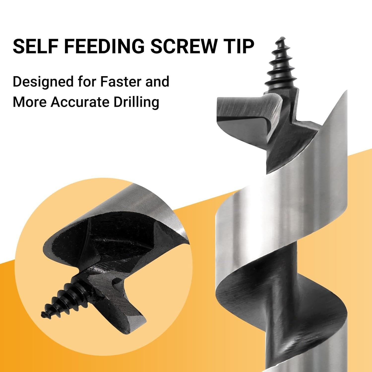 Versatile 12 Inch Carbon Steel Auger Drill Bit – Smooth Drilling for Woodwork
