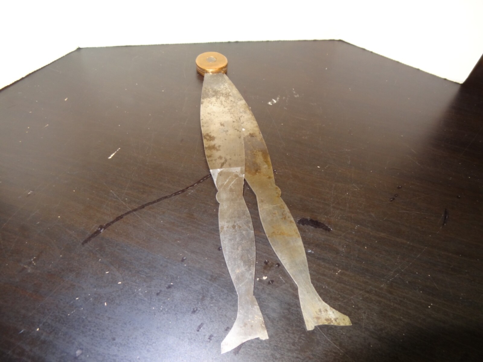 Vintage Dancing Lady Legs Leg 10.5″ Steel Metal Calipers Antique Folk Art