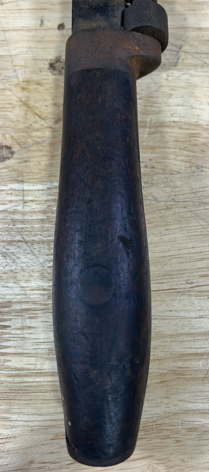 Antique Adjustable 15” Heavy Duty Monkey Wrench Wood Handle Solid Metal