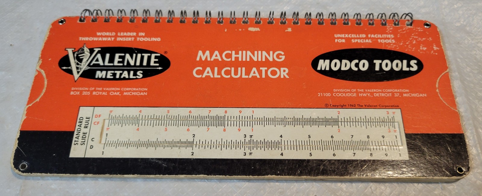 Vintage VALENITE Metals Machining Calculator Sliding – Modco Tools- 1962 Valeron