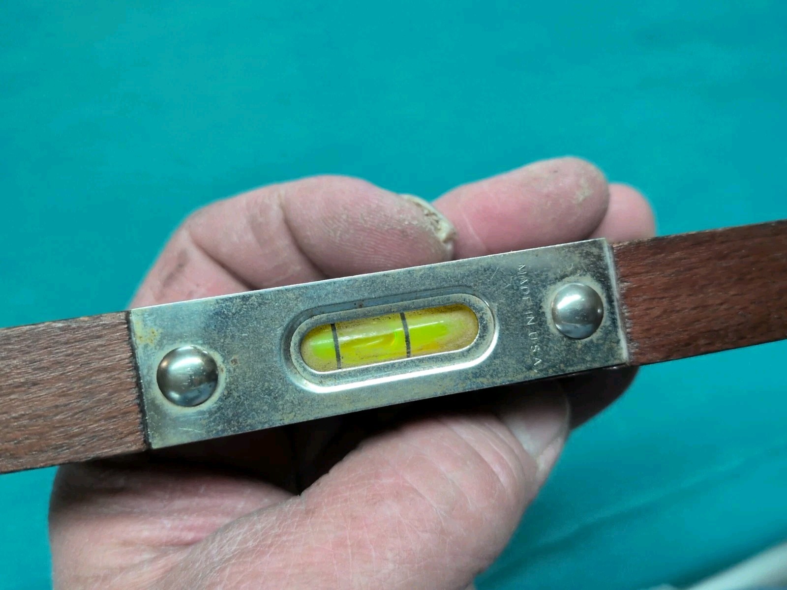 Vintage STANLEY TOOLS 9″ Torpedo Level No. H1293 Stained Beech ca. 1960’s-70’s