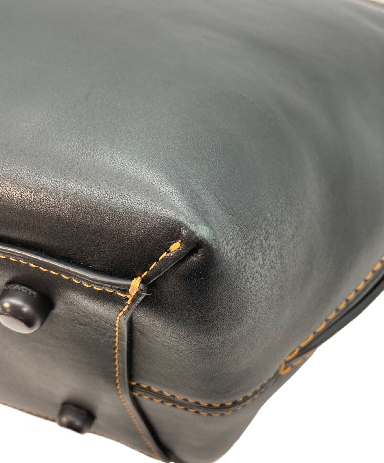 COACH Dakotah Satchel 59983 Whipstitch Handle 25×28 Black Used Women’s Bag