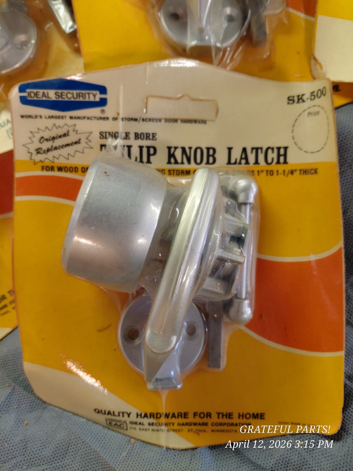 IDEAL SK-500 Single Bore Tulip Knob Latch Metal Wood Screen Door OE Eqiv 🇺🇸