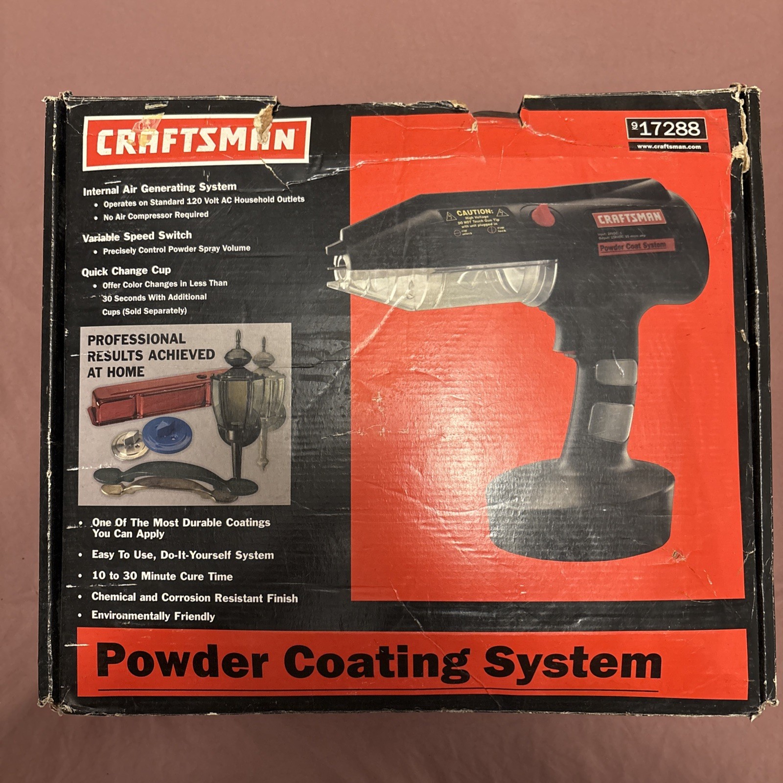 Sears Craftsman Nos Powder Coating System Very Rare 17288 with 4 packs of powder