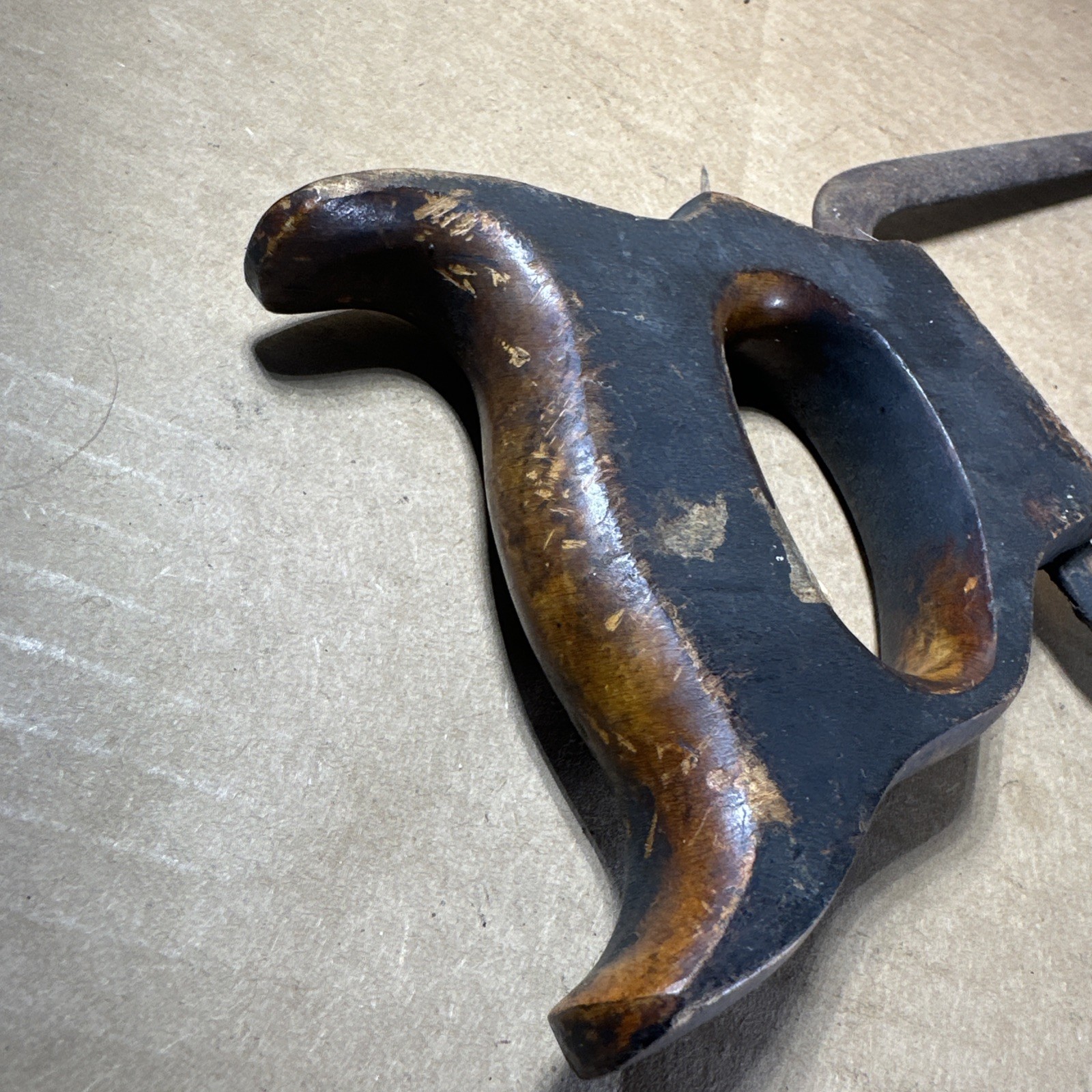 Vintage Saw Hack Saw Meat Saw Wood Handle 12″ Blade Primitive Farm Wood Steel
