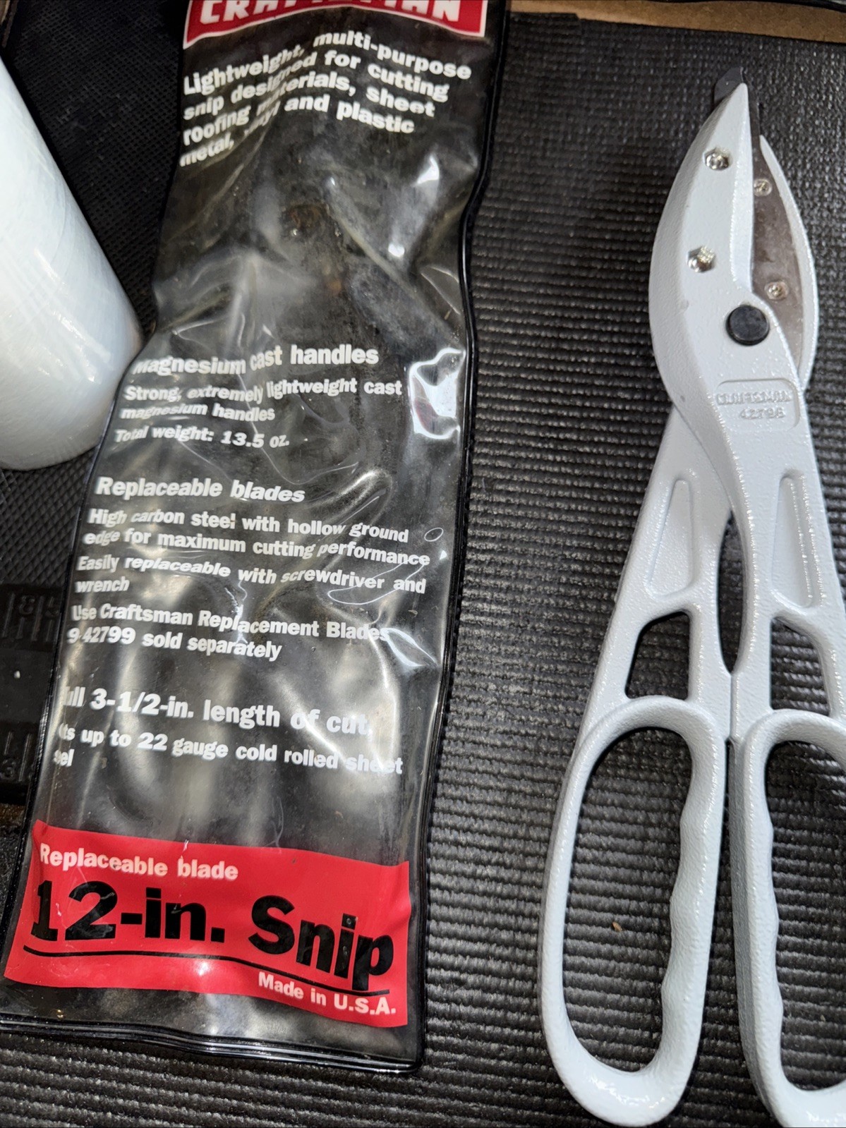 (2) Sears CRAFTSMAN 42798 12” TIN SNIP USA Nos Aluminum Rare Metal Repl Blade
