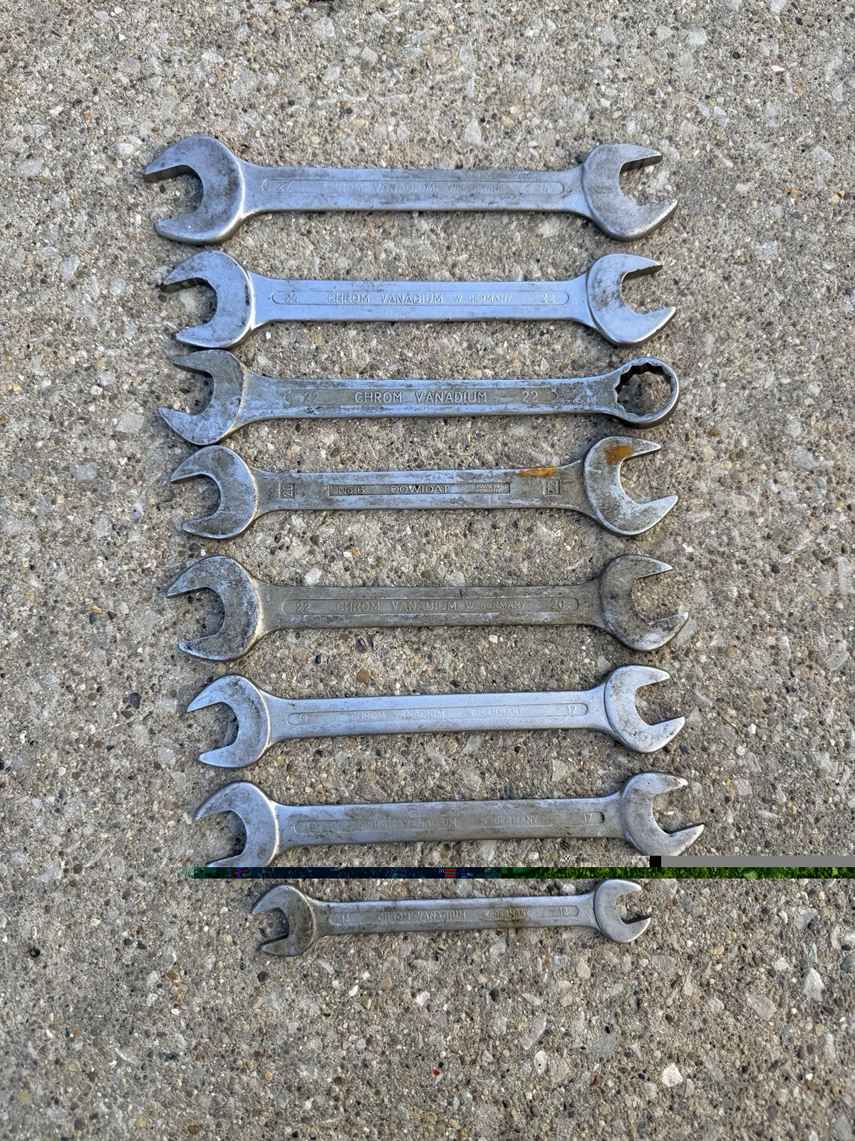 German Car Auto Vtg Tool Kit Wrench Set/Lot of 8 Metric Dowidat/Beta Open End
