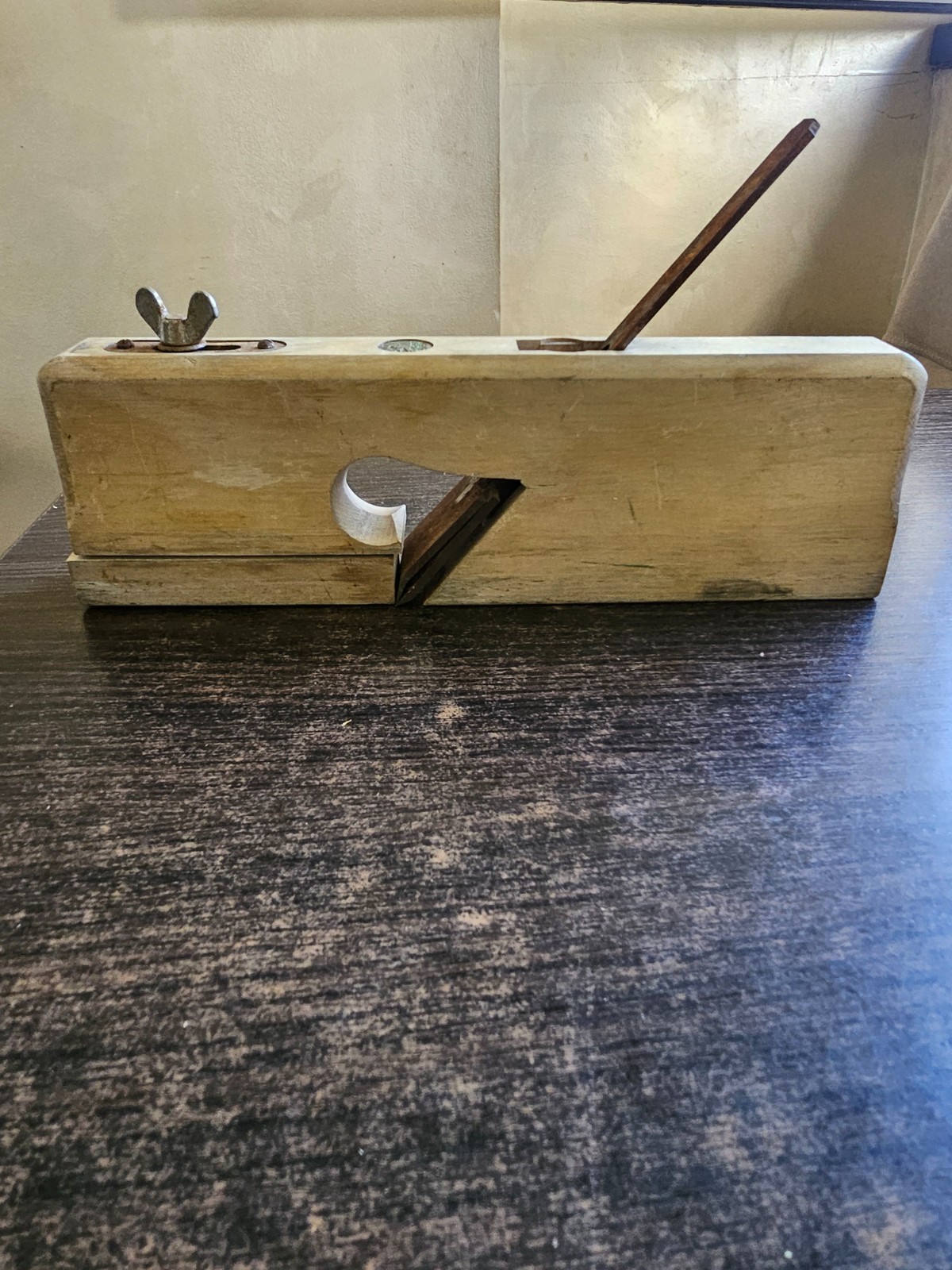 Antique ECE Remscheid Wooden Rabbet Plane Falzhobel Adjustable 2 Blades