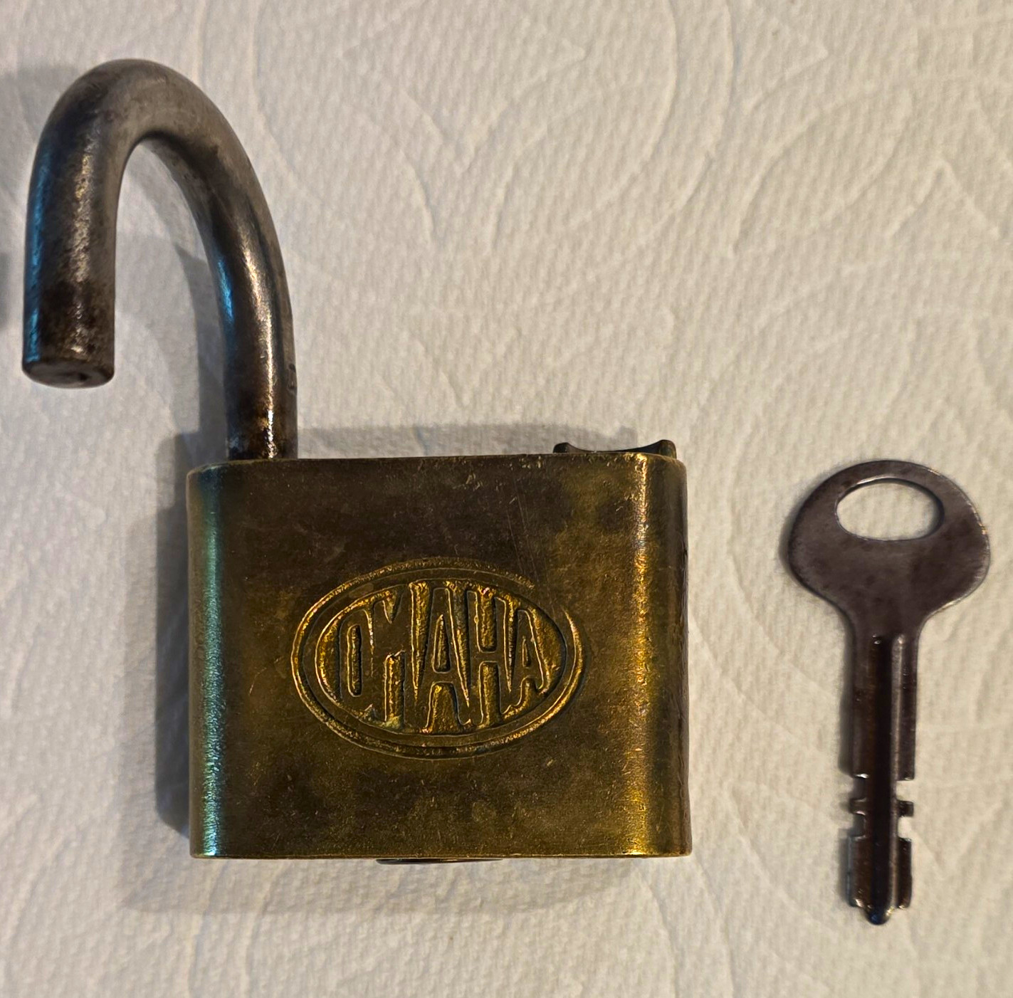 Vintage Paxton O’Hara Brass Padlock w/ Key Keyed Padlock Lock