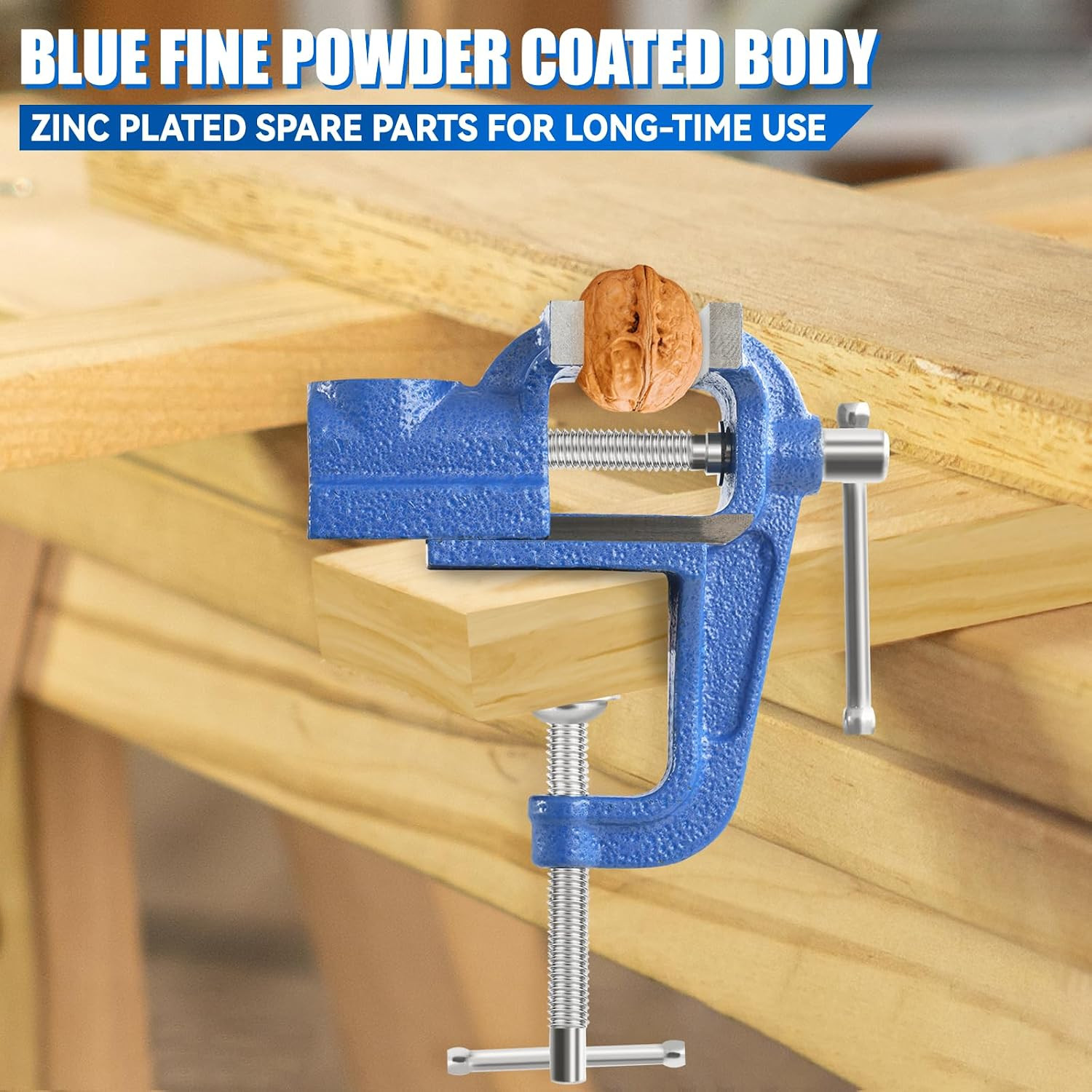 2” Gray Cast Iron Mini Table Clamp Bench Vise | 2” Mini Vise with 1.8” Table Cla