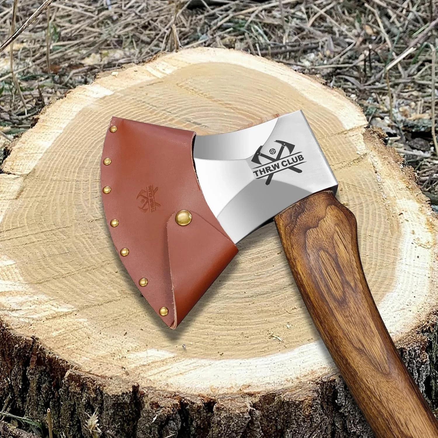 32.6 Inch Professional Wood Splitting Axe, Wood Chopping Axe with Hickory Wood H