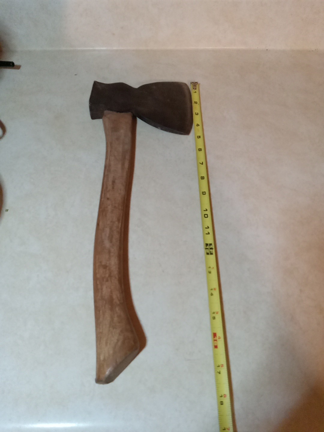 ANTIQUE Hewing Tool AXE 17″ Total Length With Wood Handle + 6.25″ Head