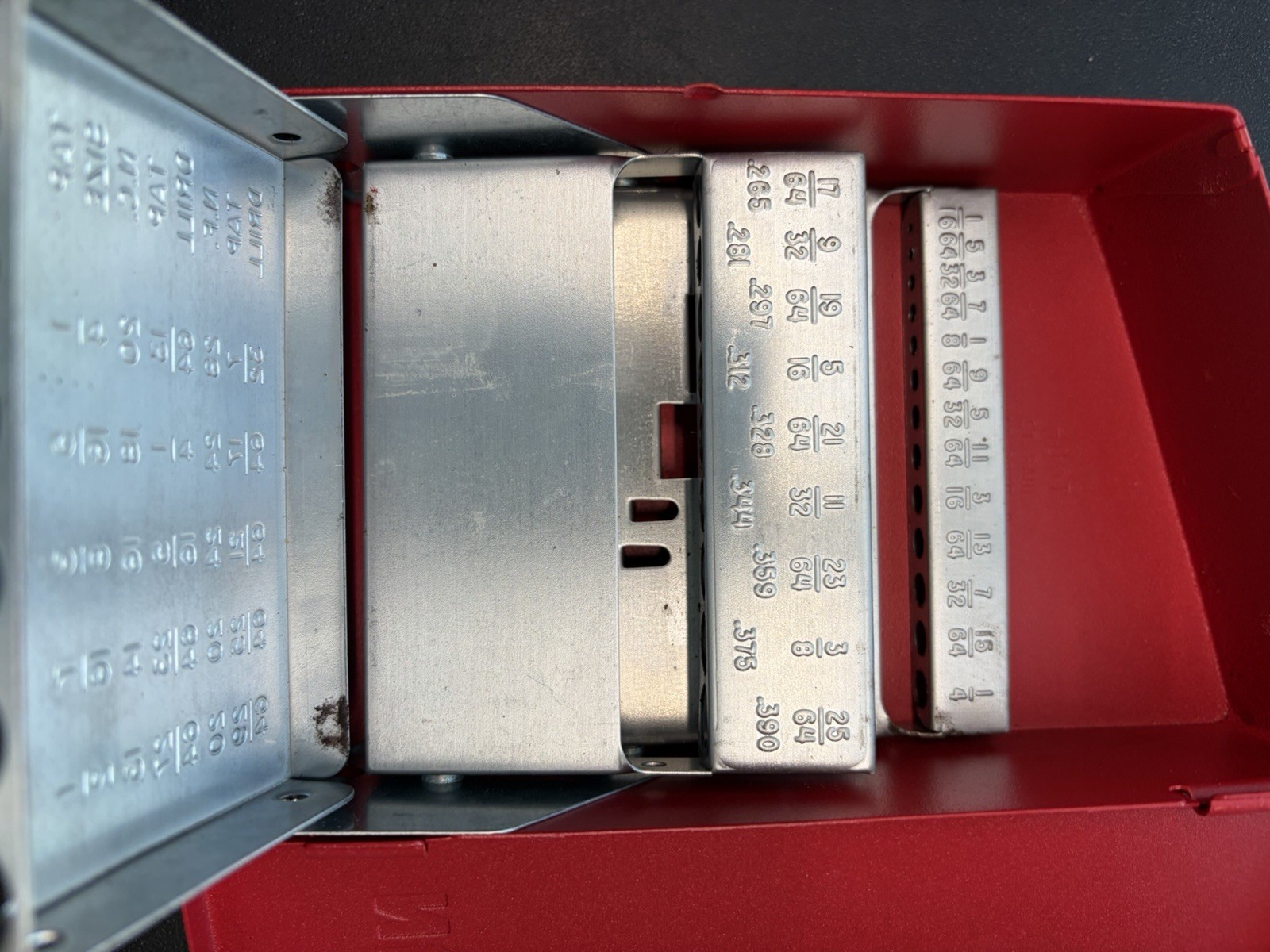Vintage Red Craftsman Drill Index Box 1/16- 1/2 By 1/64. Box Only No Drill Bits