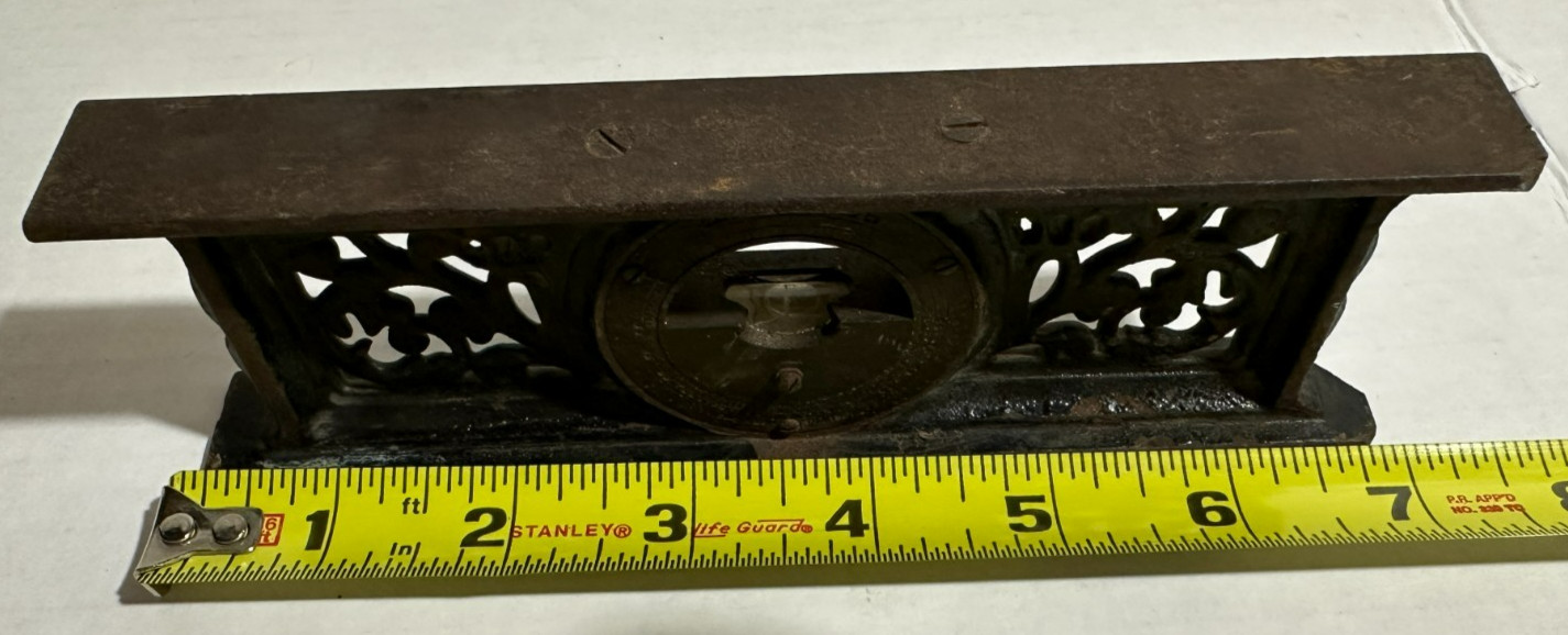Antique Davis Level & Tool Co. Ornate Cast Iron Frame 7″ Level Pat. 1867