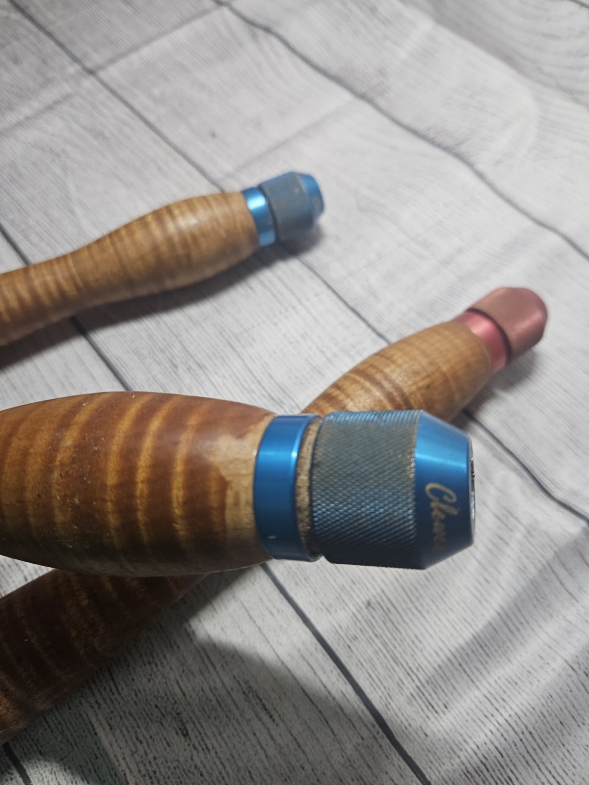 Wood Handle Turning Tools-Lot of 3-w/ Clewes 5/8th Stainless Steel Quick Release