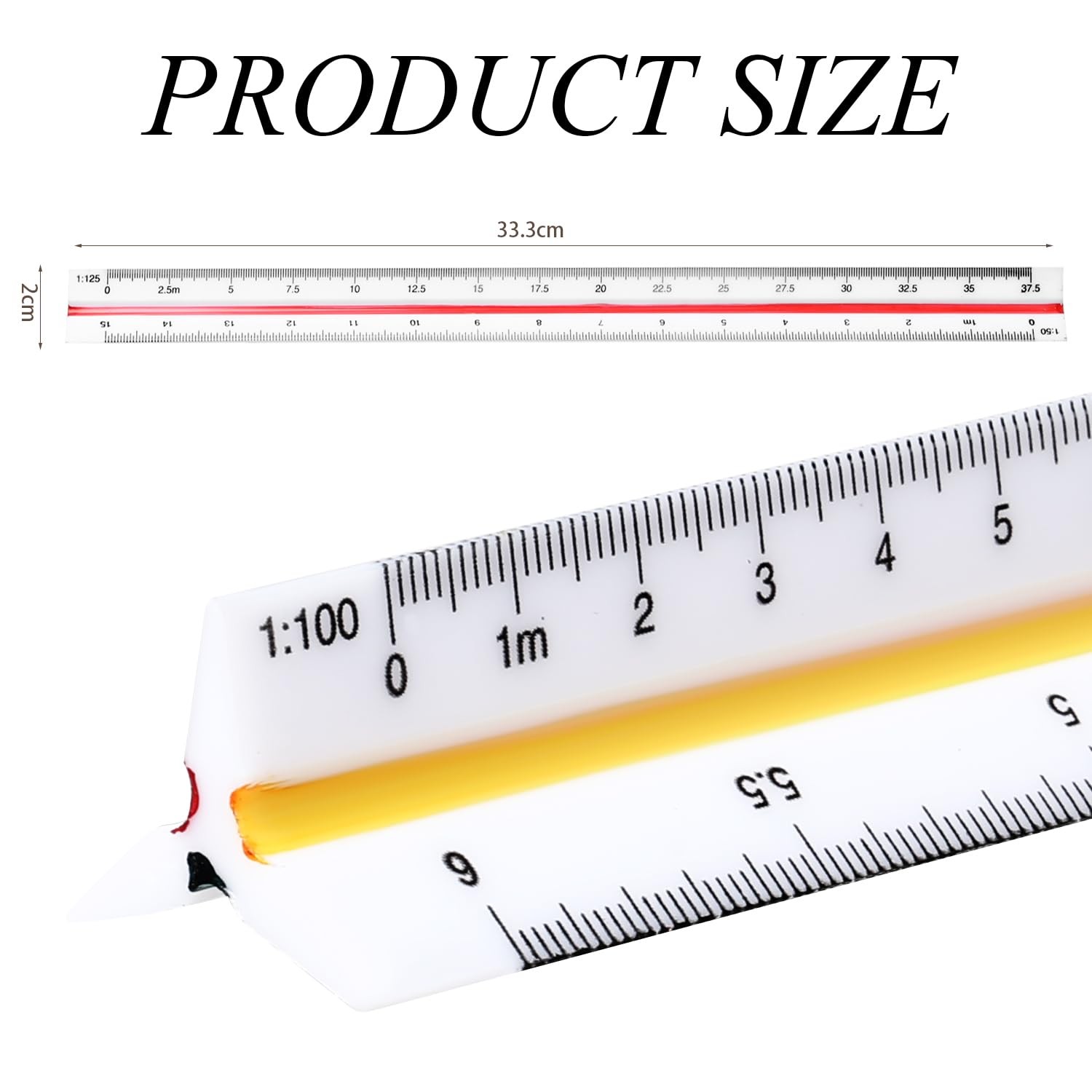 Architectural Triangular Scale – 30cm Metric 1:20, 1:25, 1:50, 1:75, 1:100, 1:12