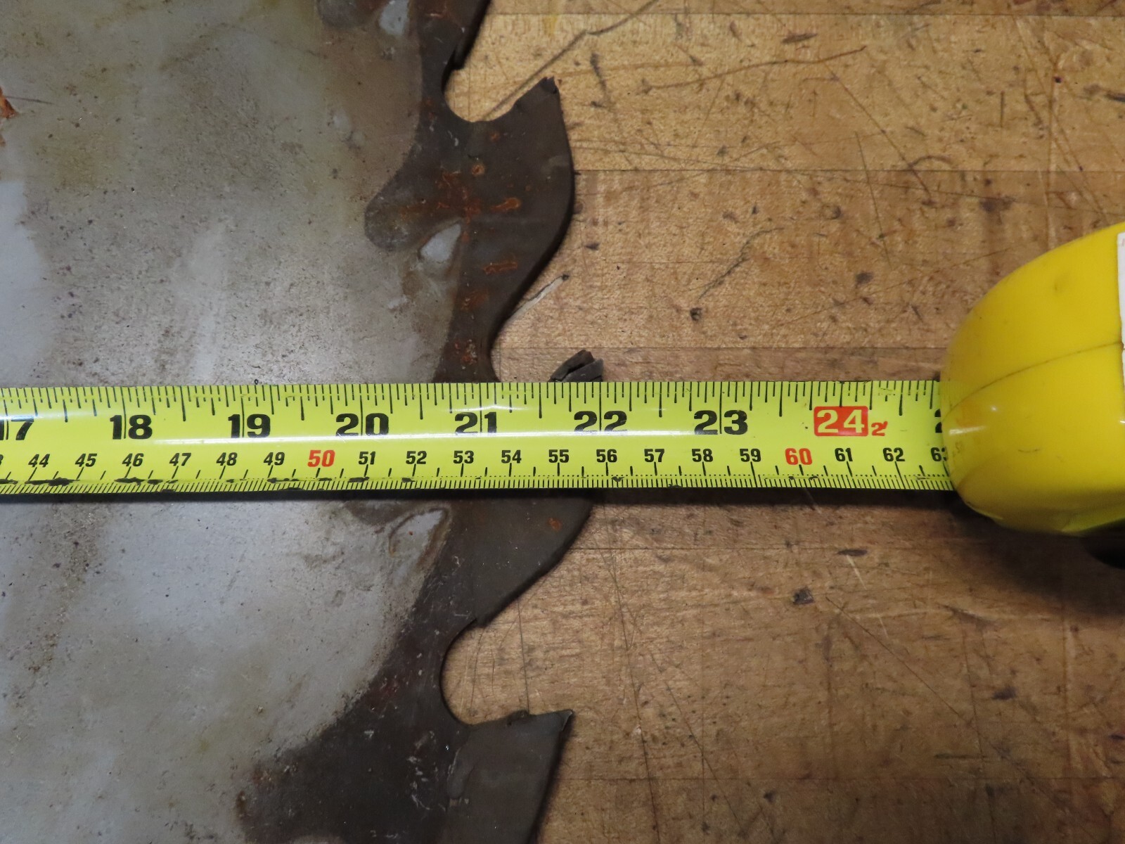 Vintage CanCar Chip-N-Saw 22″ Strob sawmill saw blade 24 carbide teeth 7″ arbor