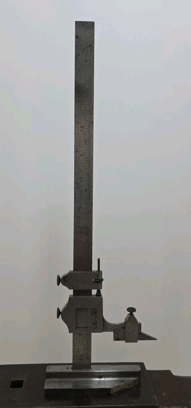 Starrett No 454 Vernier Height Gage 12” Machinist Tool Athol MA USA Works Smooth