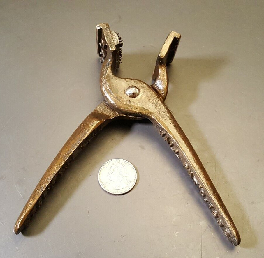 Vintage Hall (Ada P. Hall) Livestock Tattoo Pliers Pat’d 1932 Brass Old Tool