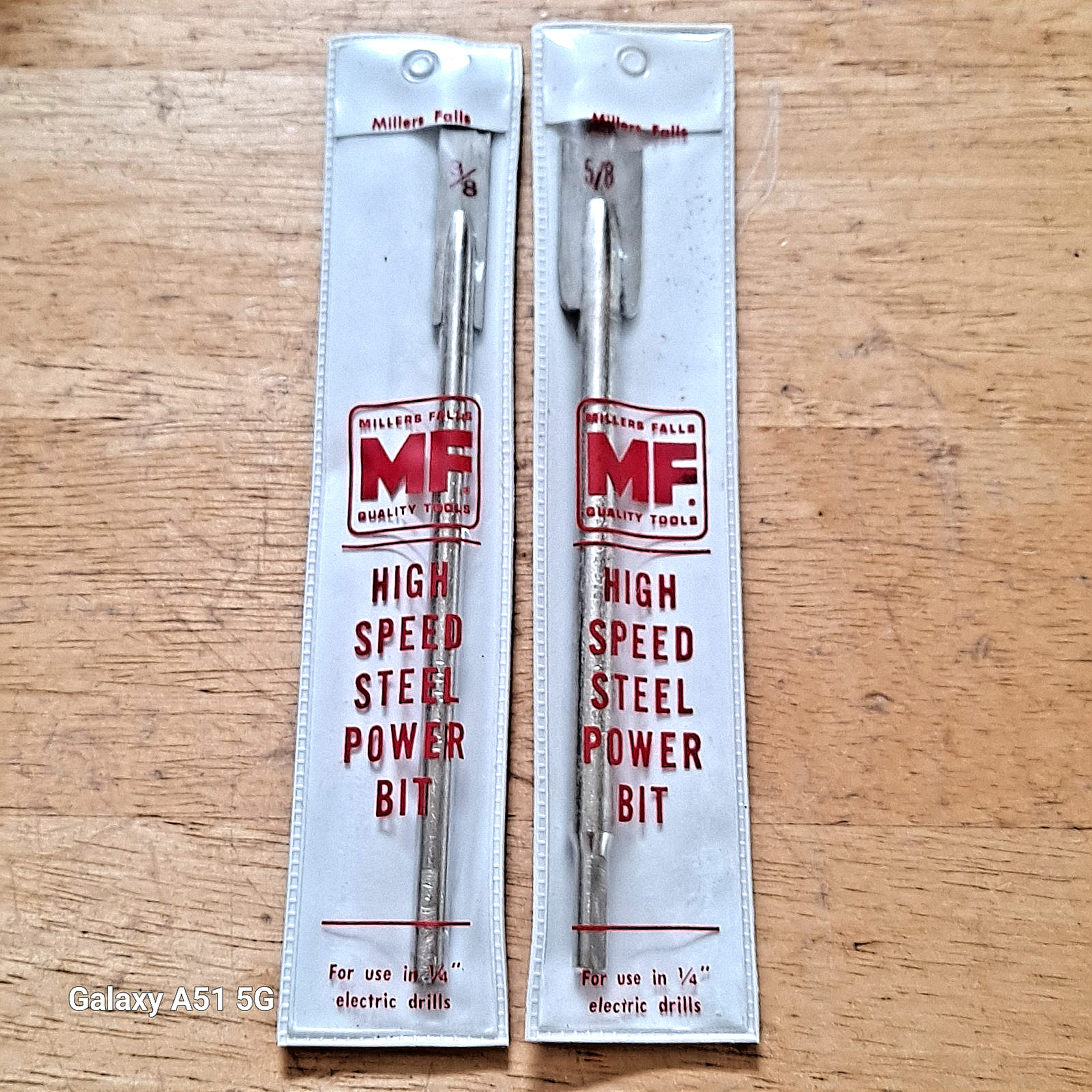 Lot Of 2 Vintage Millers Falls No. 800 Power Drill Spade Bit 3/8″ & 5/8″ NEW NOS