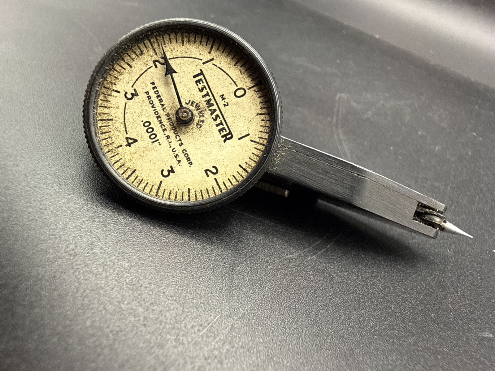 Vintage Federal Testmaster T-2 Jeweled Dial Indicator Wooden Box Rhode Island