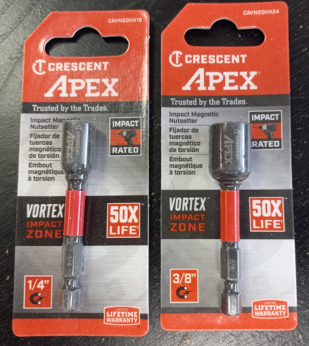 Crescent Apex Imoact Magnetic Nutsetter Set 4pc (1/4″, 3/8″, 5/16″, 7/16″)
