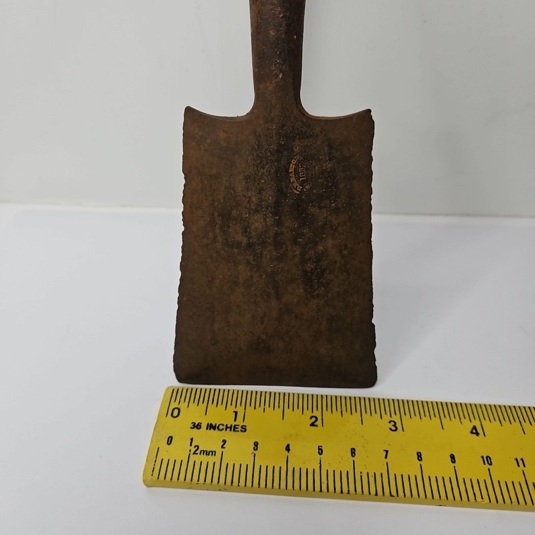 Vtg Unusual D R Barton 1832 Iron Broad Timber Chisel Signed Tool Blade Head USA