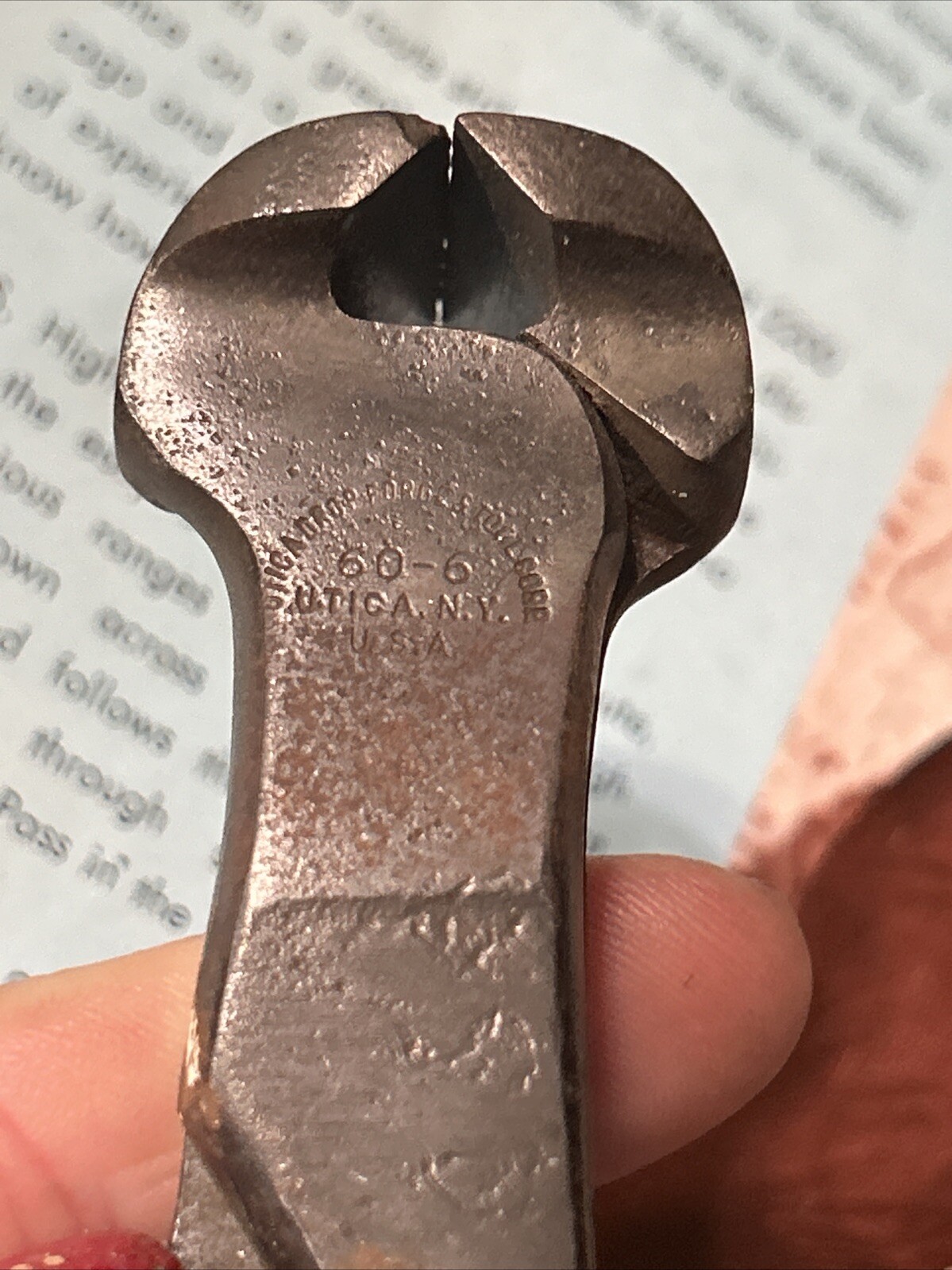 Vintage Utica Drop Forge and Tool Co. 60 6 end nipper