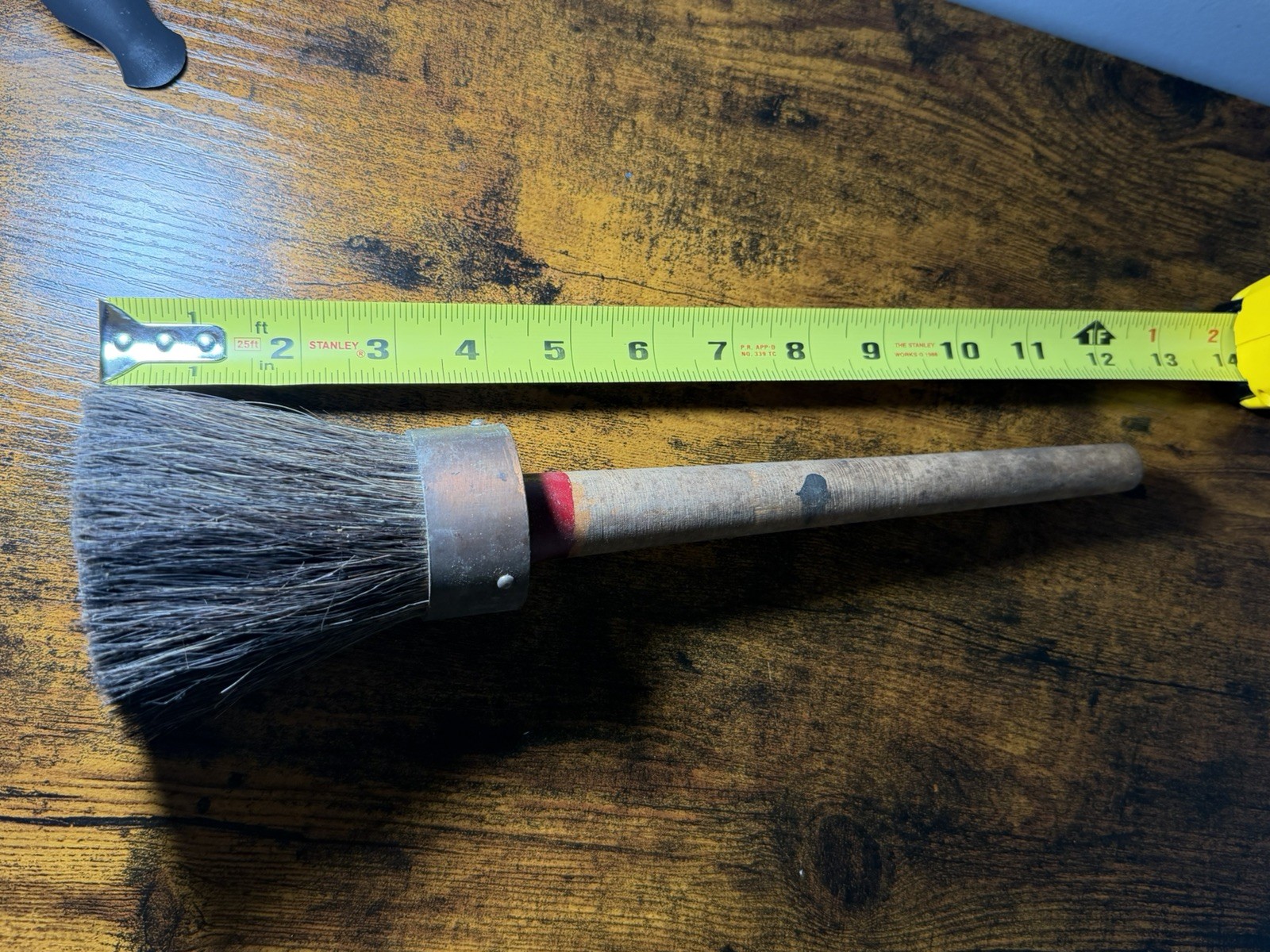 Antique French Paintbrush With Copper Ring