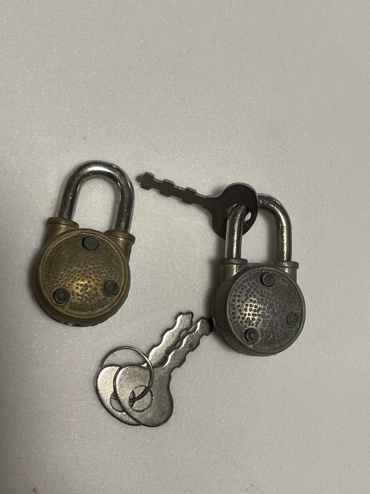 Two Small Vintage Style Locks With Keys.