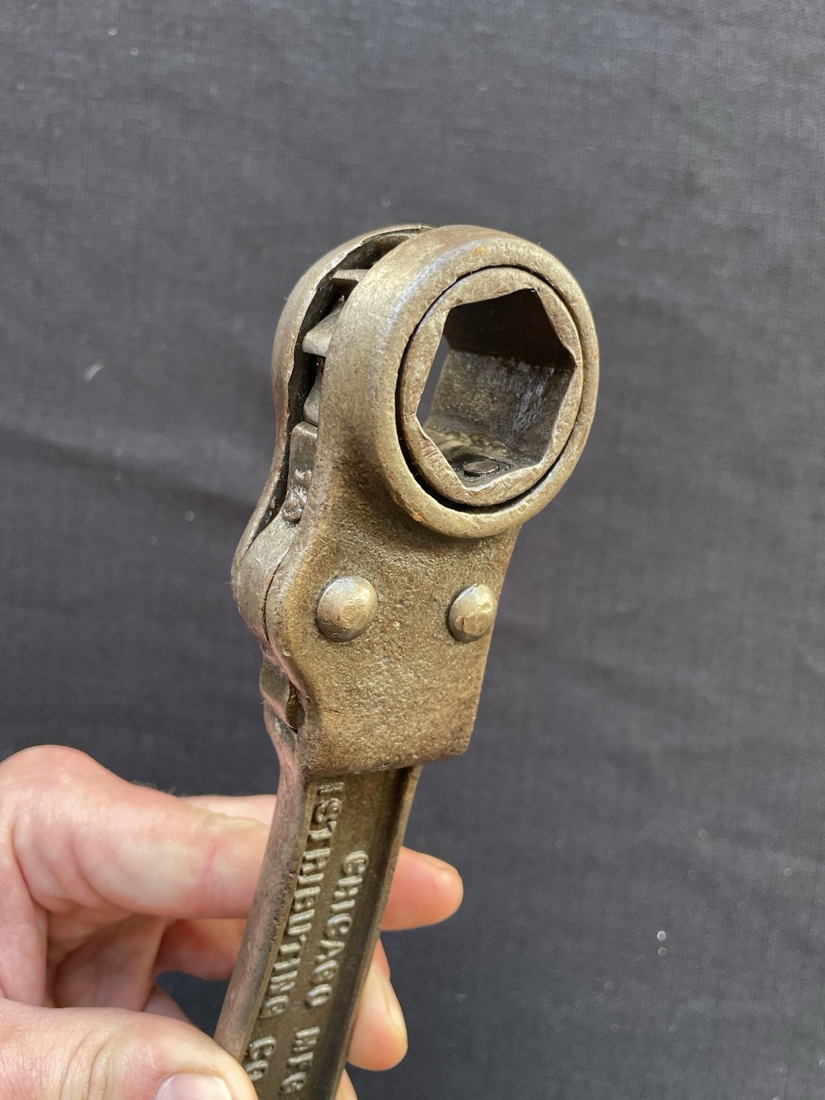 Antique CHICAGO MFG & DISTRIBUTING CO 1914 Wright Patent Ratchet Wrench