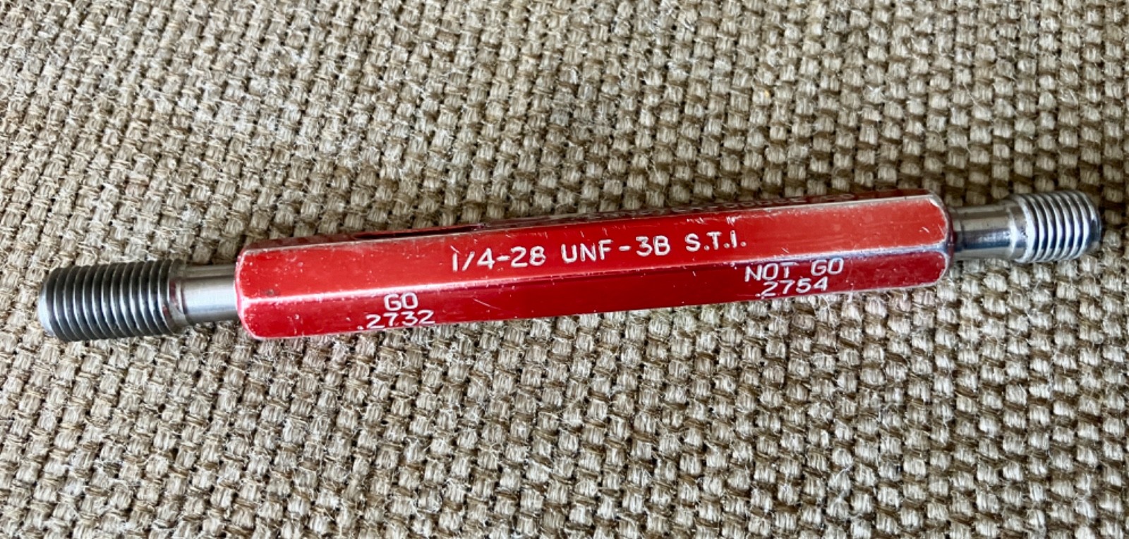 PD Co. 1/4-28 UNF 3B STI HELICOIL THREAD PLUG GAGE .25 GO NO GO .2732 .2754