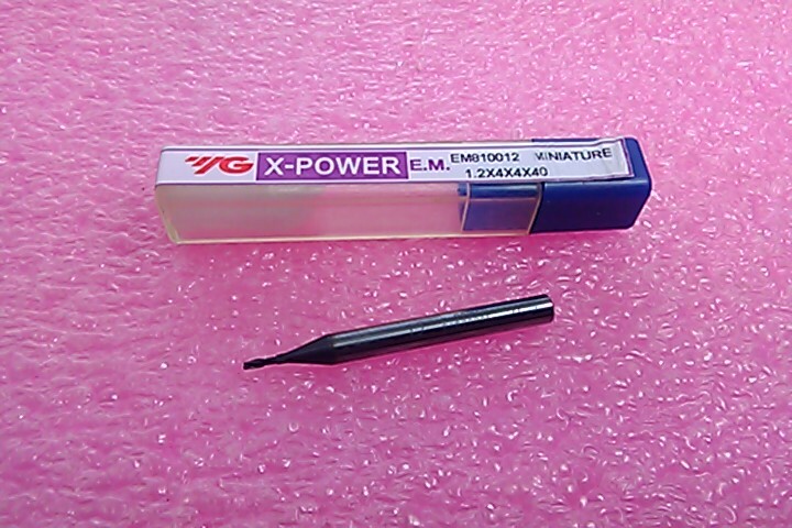 YG-1 End Mill 1.2mm Diameter 4mm LOC 2-flutes 1.2x4x4x40 miniature EM810012