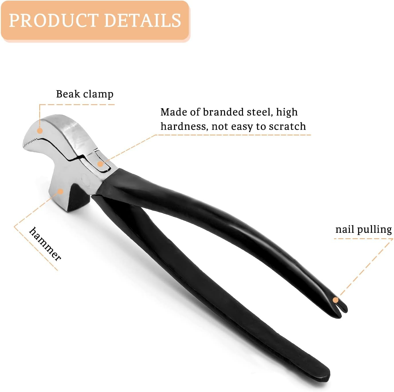Steel Leathercraft Cobbler Pliers Pincers with Hammer for Shoemaking Leather Cra
