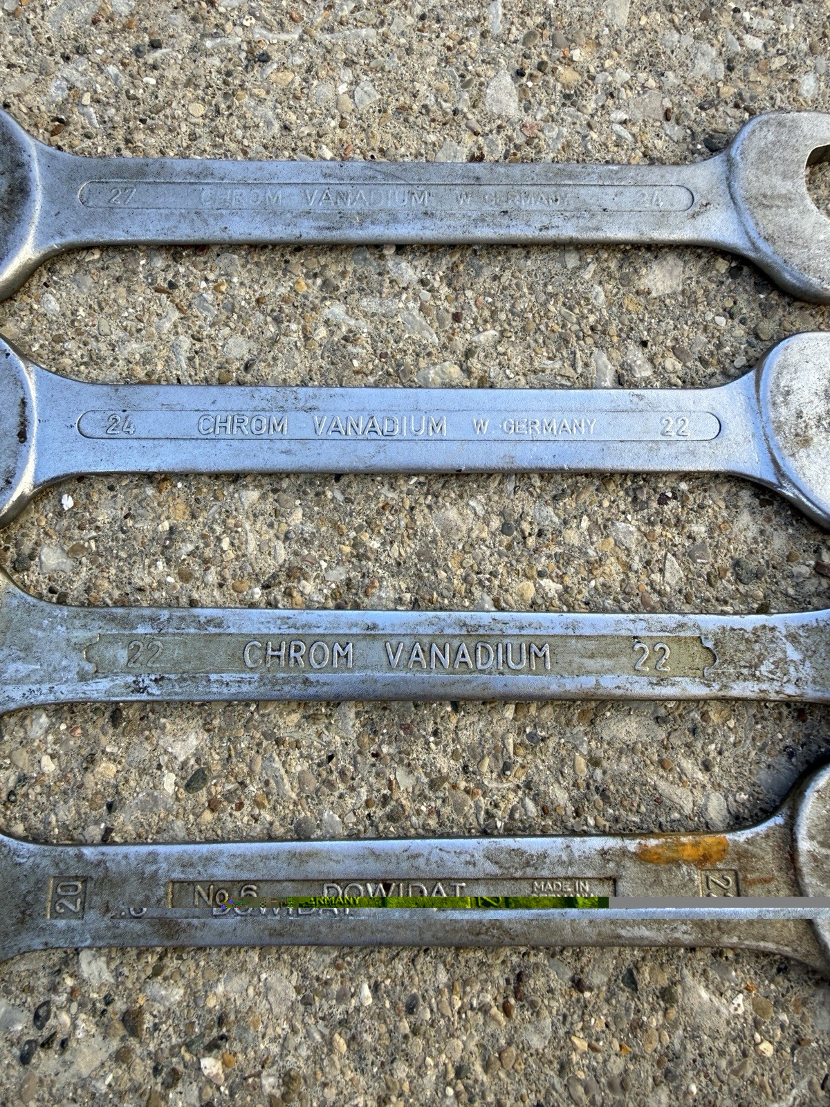 German Car Auto Vtg Tool Kit Wrench Set/Lot of 8 Metric Dowidat/Beta Open End