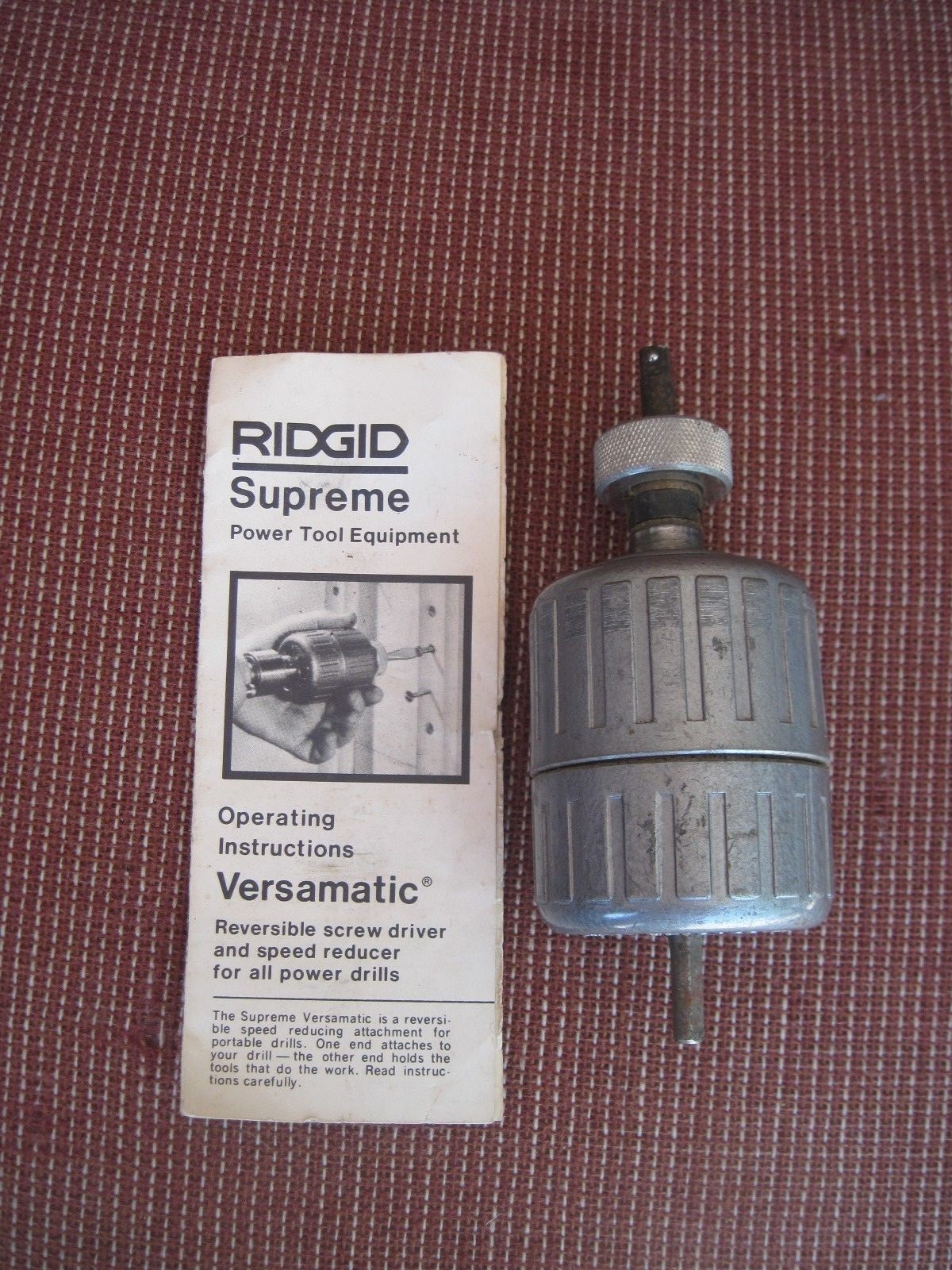 VINTAGE RIDGID VERSAMATIC REVERSIBLE SCRE DRIVER & SPEED REDUCER