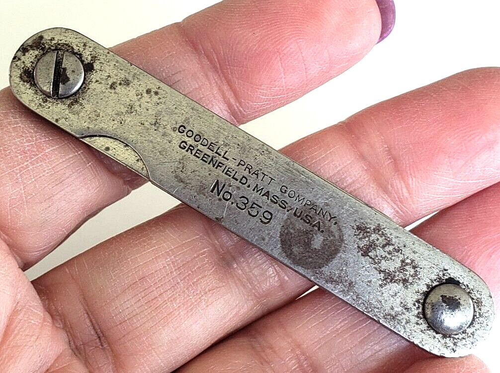Vintage Goodell Pratt Co No 359 Feeler Gauge Set 9 Blade 2-7/8″ One Blade AS IS