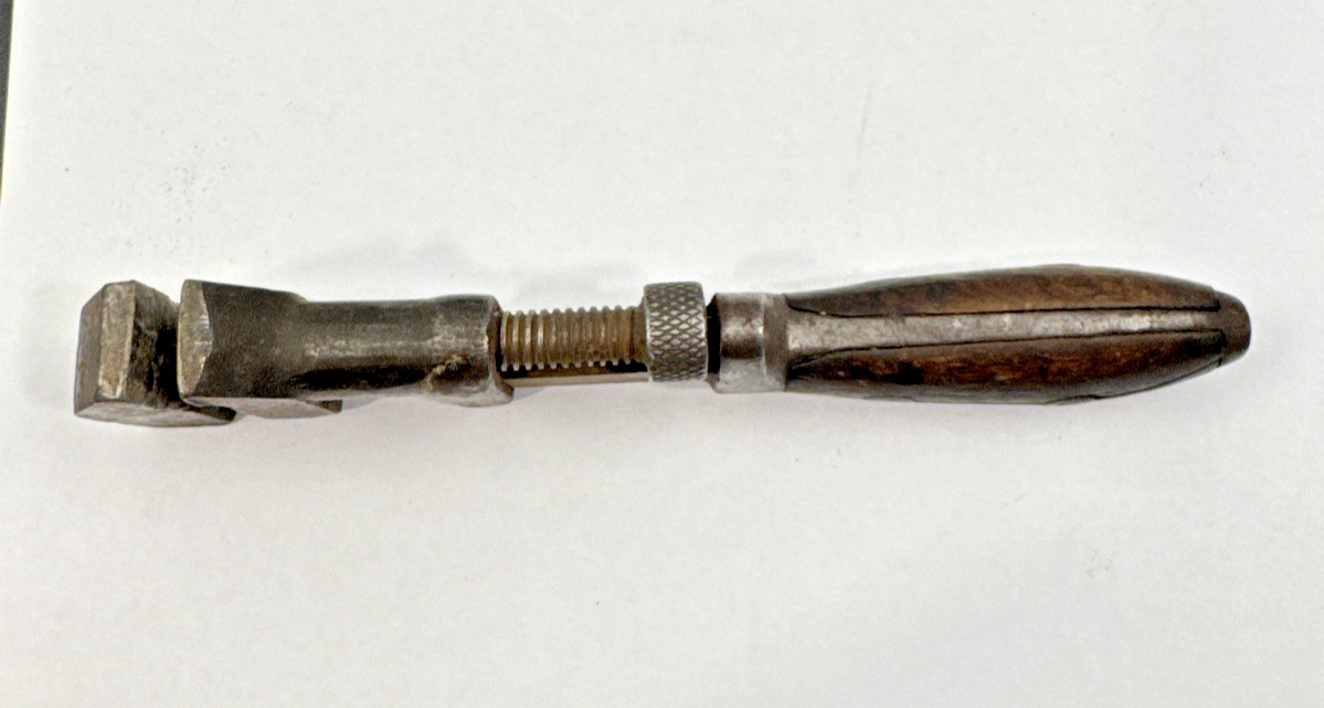 Antique P.S. & W Co. 8″ Solid Bar Monkey Wrench (Pat. Jan. 14 1896)