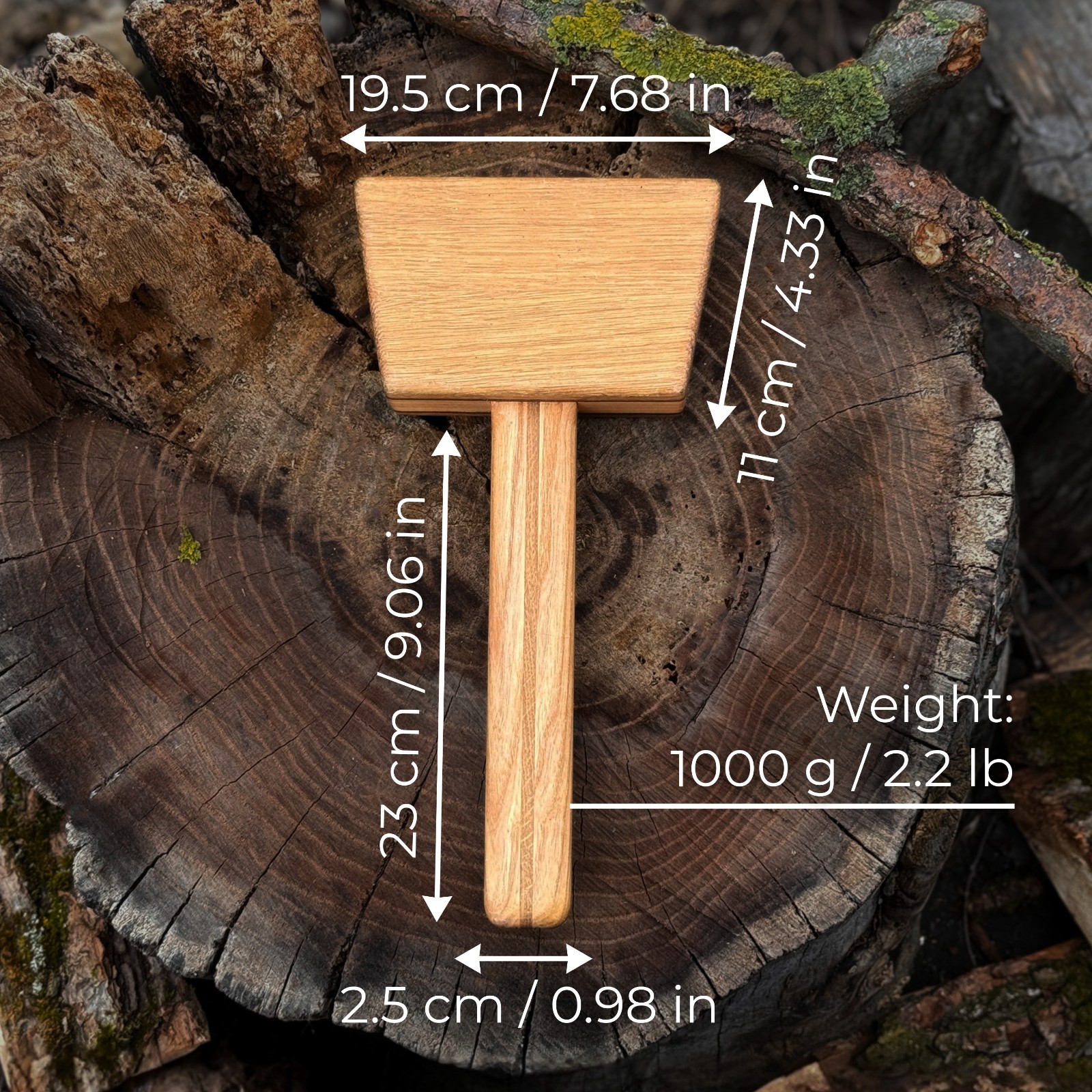 Big Wooden Mallet 1kg Carpentry Joinery Chisel Hammer Heavy Wood Carving Tool