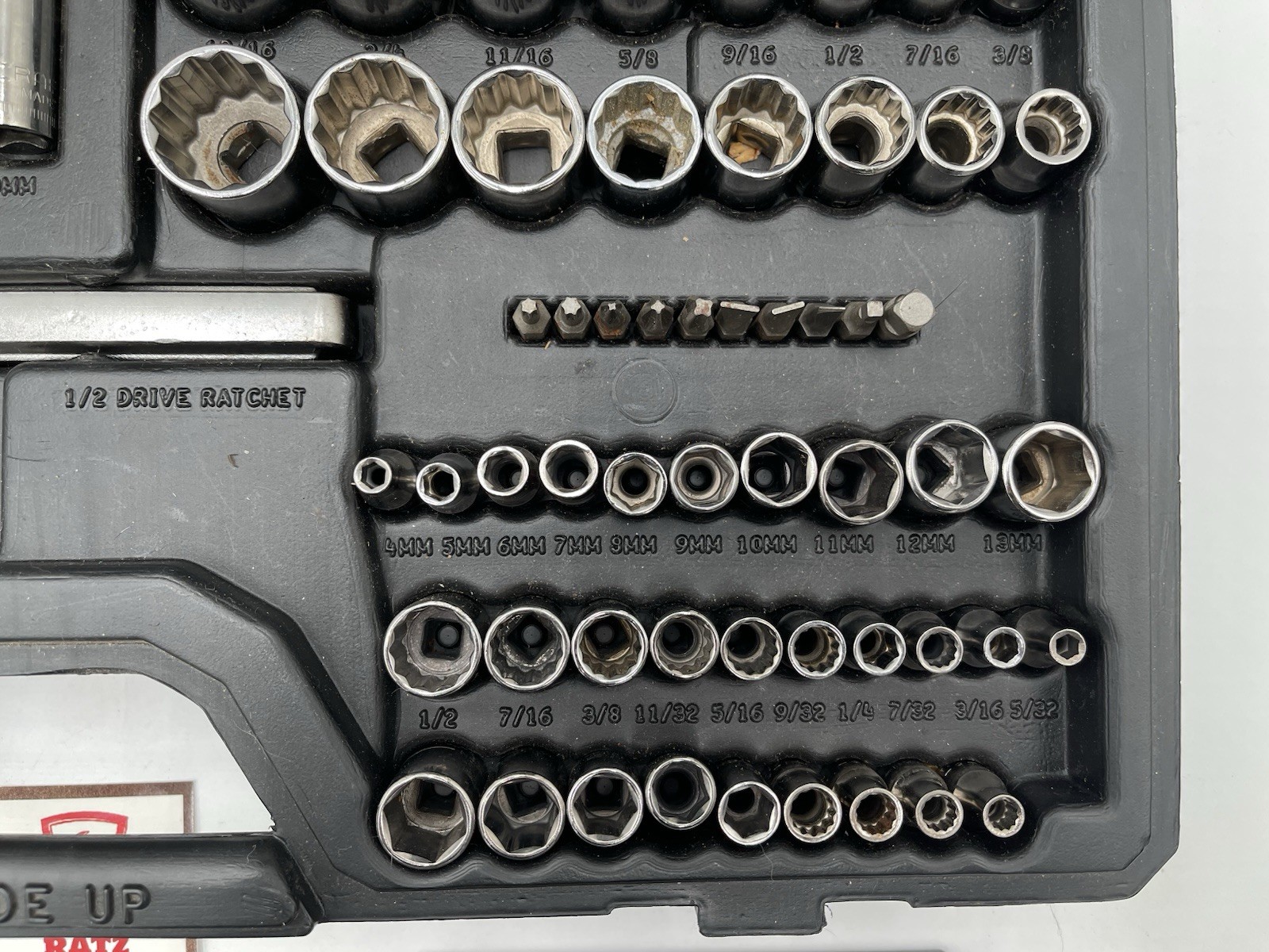 Sears Craftsman 33618 107pc Metric & SAE Socket Set 1/4″ 3/8″ 1/2″ Drive USA