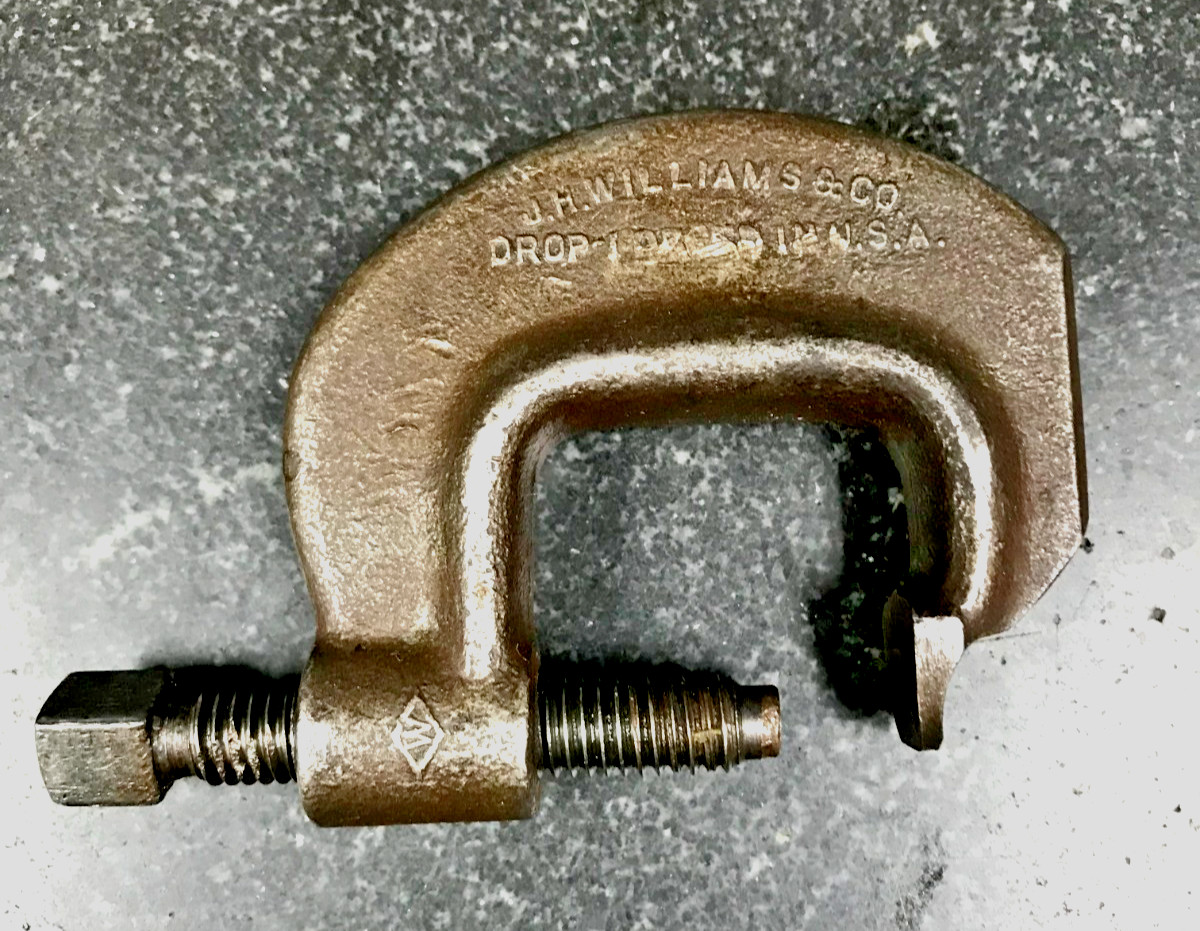 VINTAGE J.H. WILLIAMS & C0. No. 1 VULCAN HEAVY SERVICE C CLAMP MADE IN THE USA!