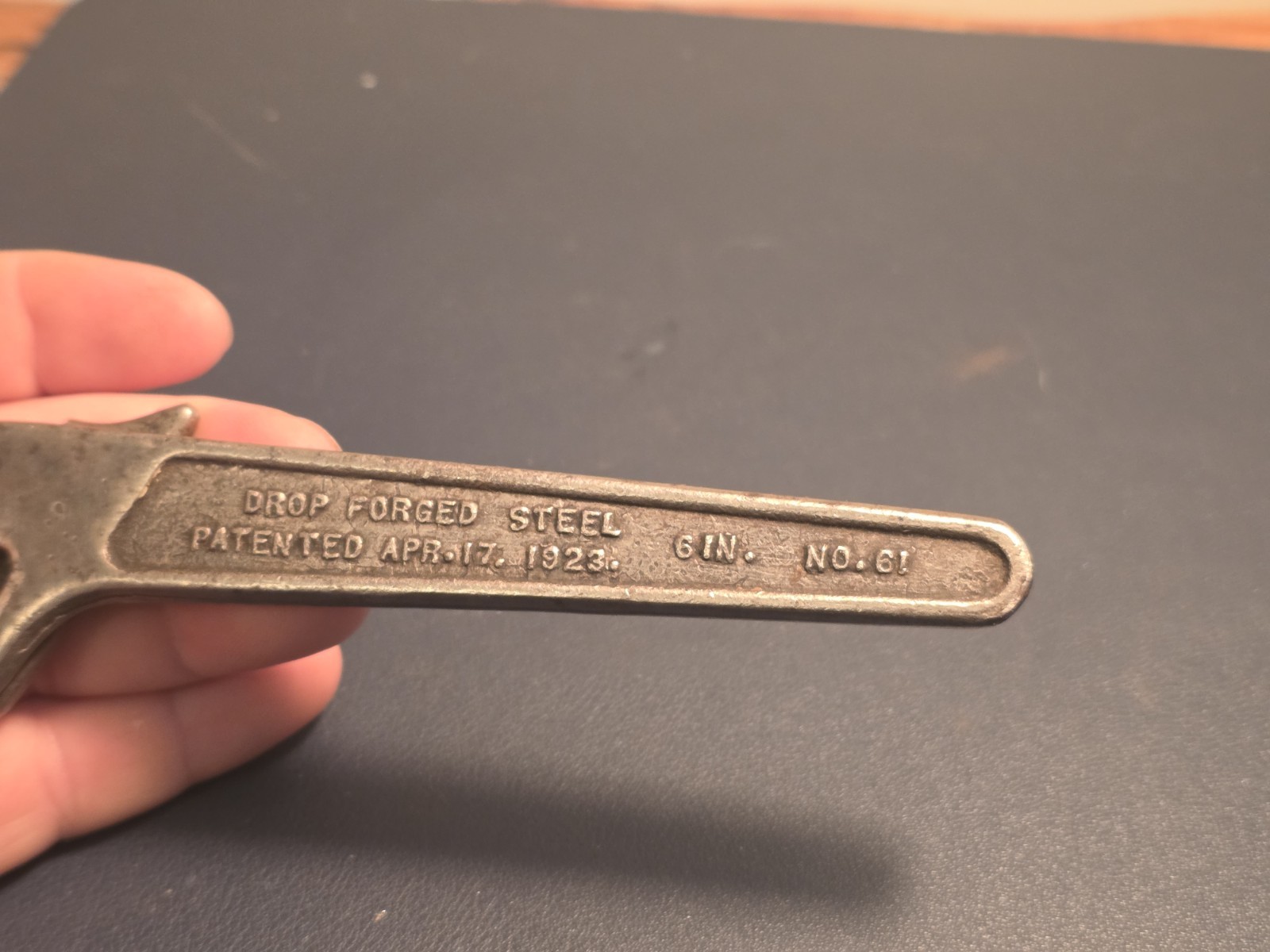 Vintage Gellman Polly No 61 Quick Adjust Wrench 6” Patented 1923 Rock Island