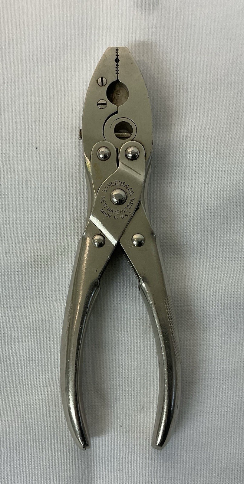 BERNARD SARGENT Parallel Jaws Pliers Leather Hole Punch Crimper New Haven CT USA