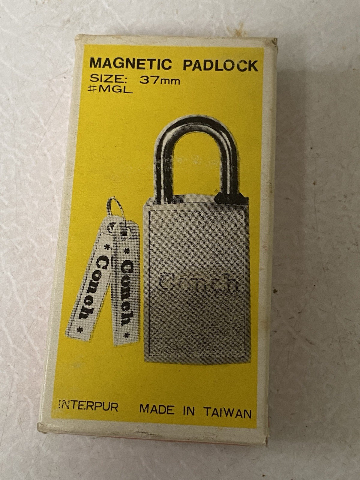 Vintage Conch Magnetic Keyless Padlock With Original Box Two Keys