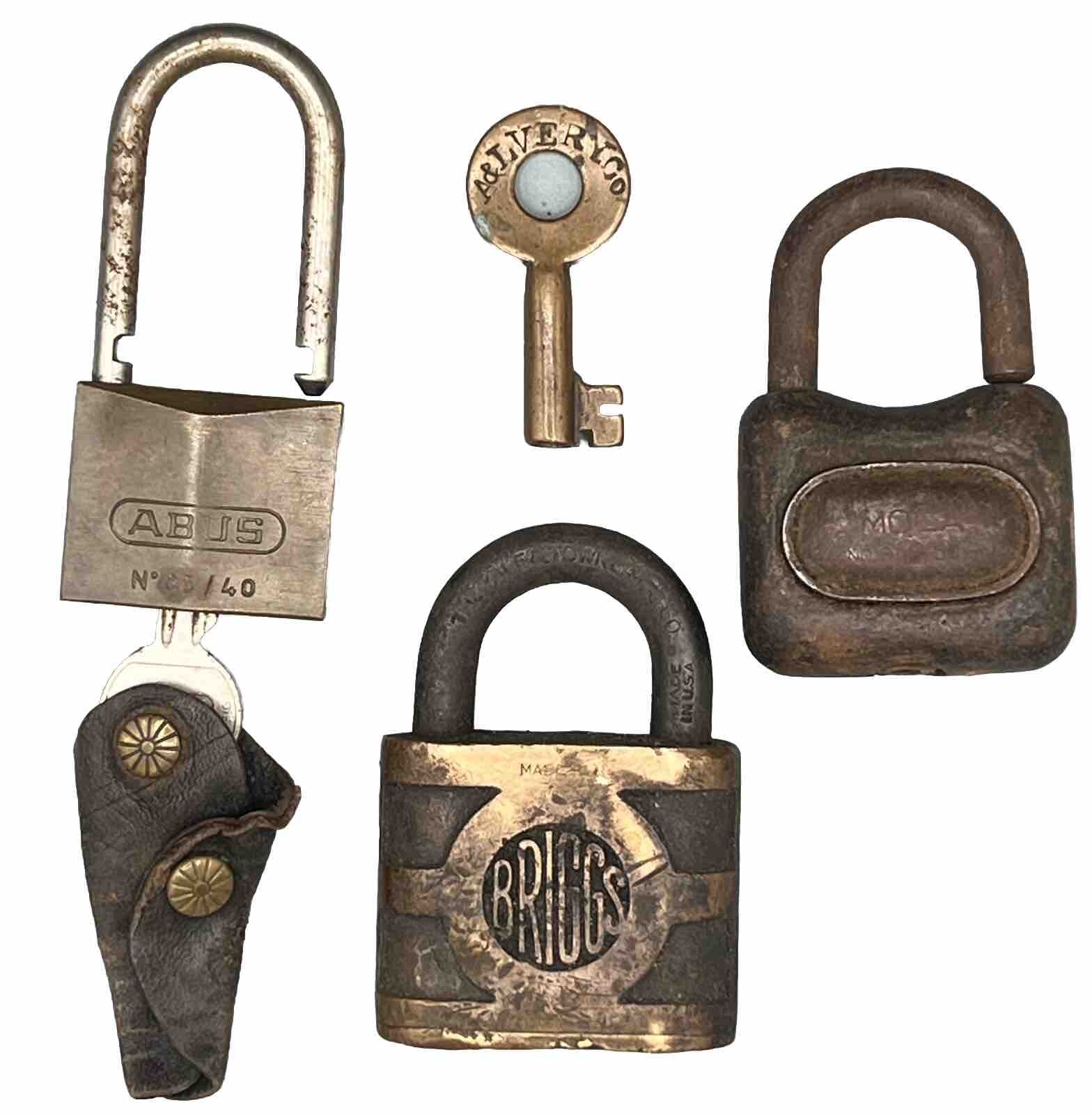 BRIGGS/YALE Brass Lock-Train SWITCH KEY-MOLO & ABUS Locks…ALL For ONE Lot