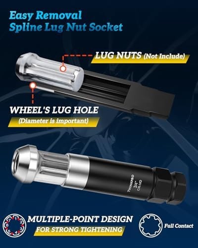 Spline Lug Nut Socket Set | 5/6/7/12 Spline Wheel Lock Removal Kit | 5 Spline…