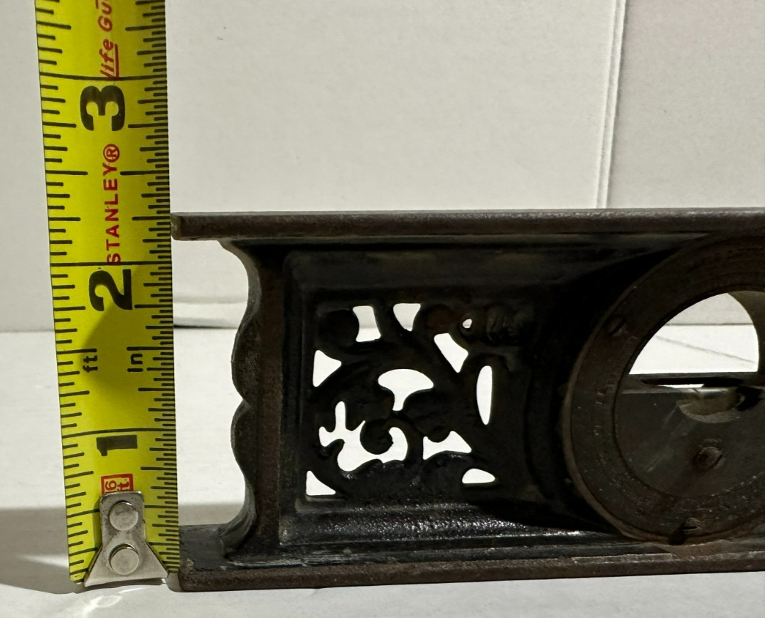 Antique Davis Level & Tool Co. Ornate Cast Iron Frame 7″ Level Pat. 1867